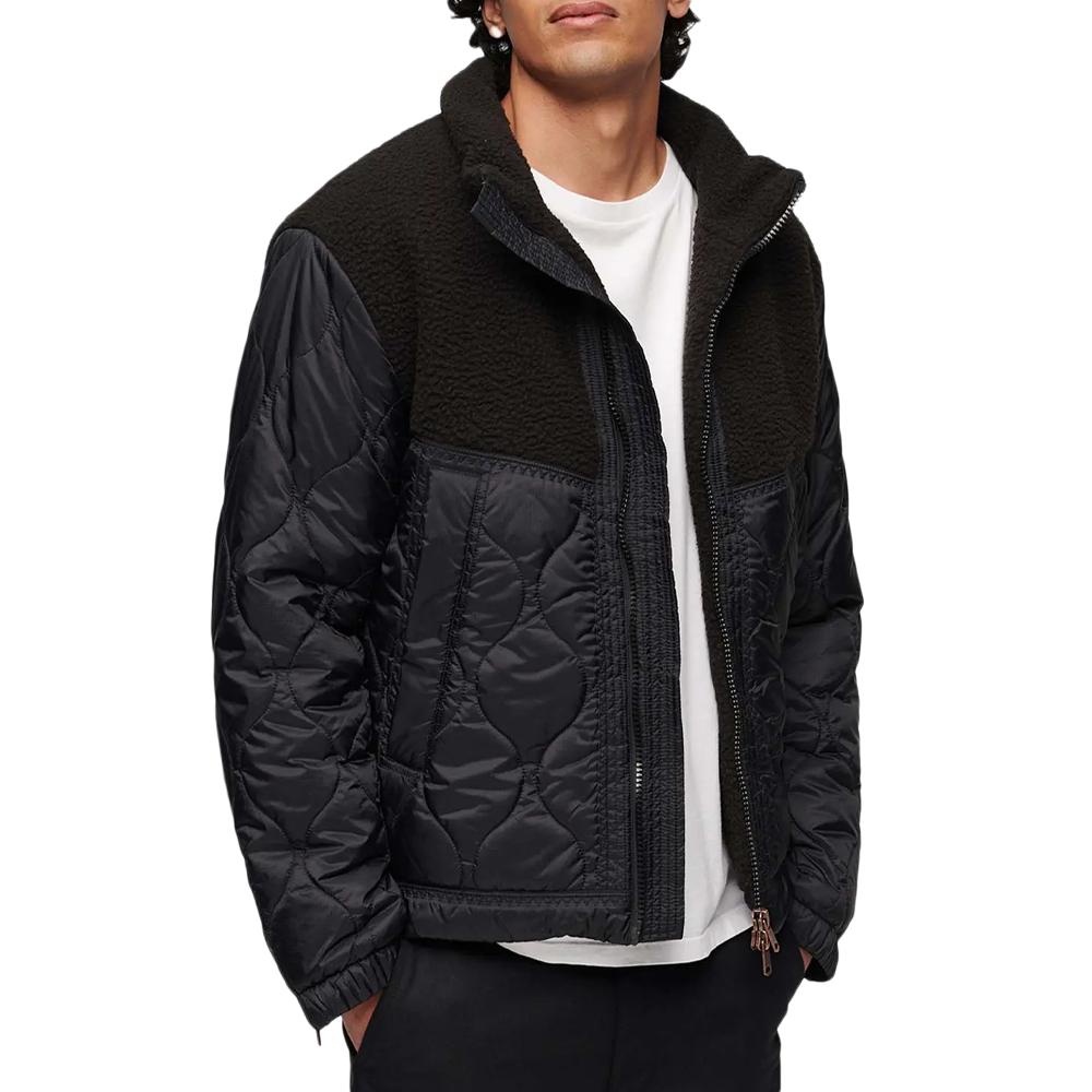 Superdry Blouson Noir Homme Superdry Sherpa Quilted Hybrid