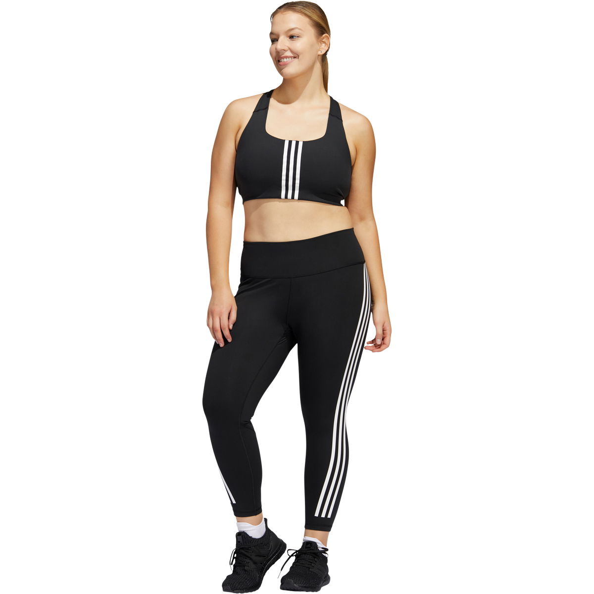 adidas Plus 3-Stripes Medium Support Sports BH Dame