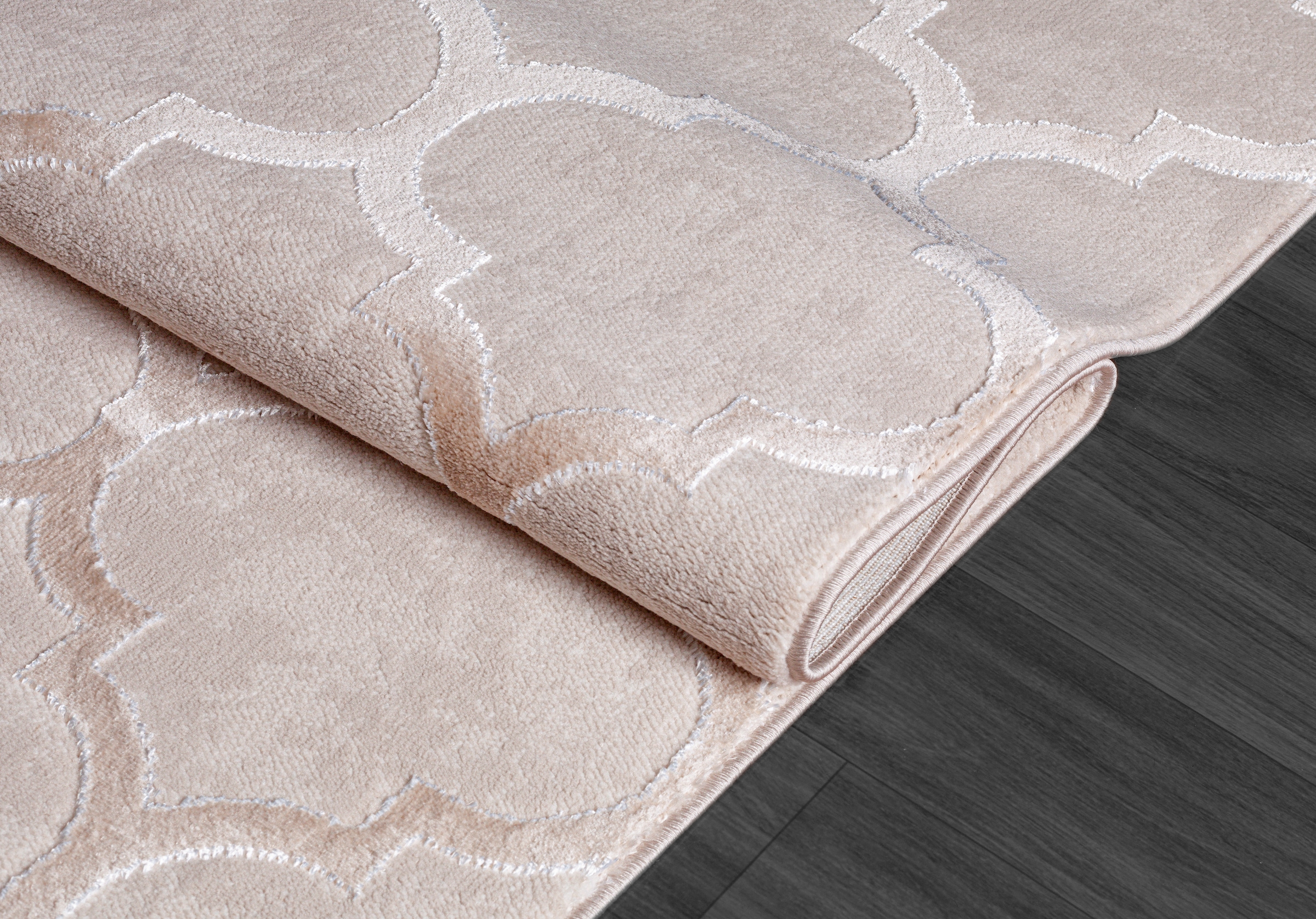 my home Teppich »Badra  Kurzflor« rechteckig 12 mm Höhe geometrisch, Hoch Tief Design, 3-D Wirkung, Ornamente, Wohnzimmer