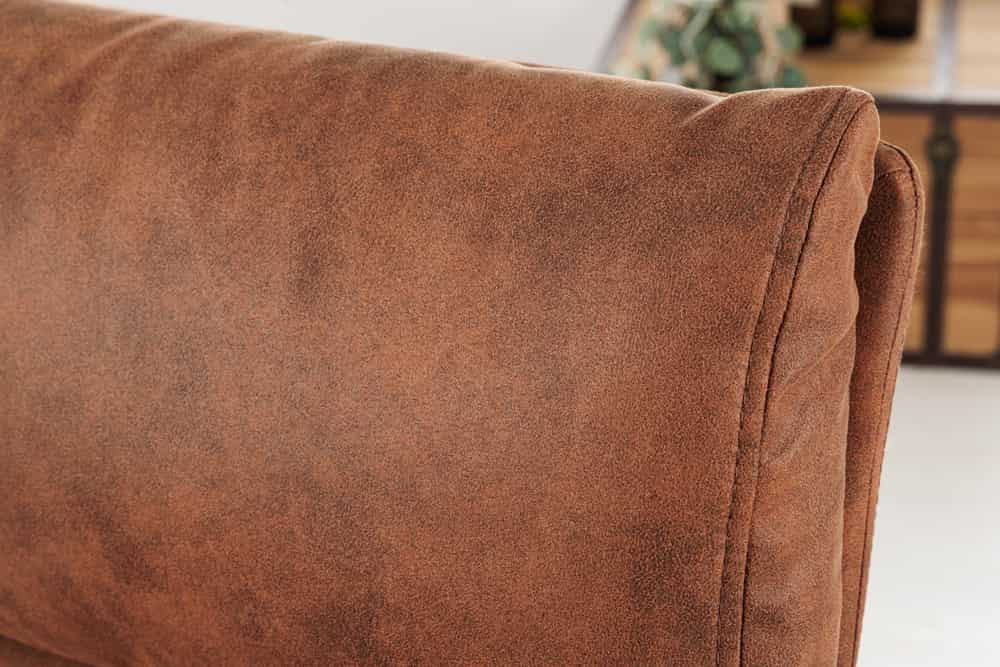 Höhenverstellbarer Barhocker COMFORT antik braun Microfaser drehbar mit Lehne Metall schwarz