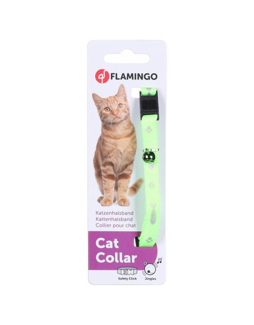 Flamingo Kattenhalsband Ziggi - Kattenhalsband - 20-35 cm Groen