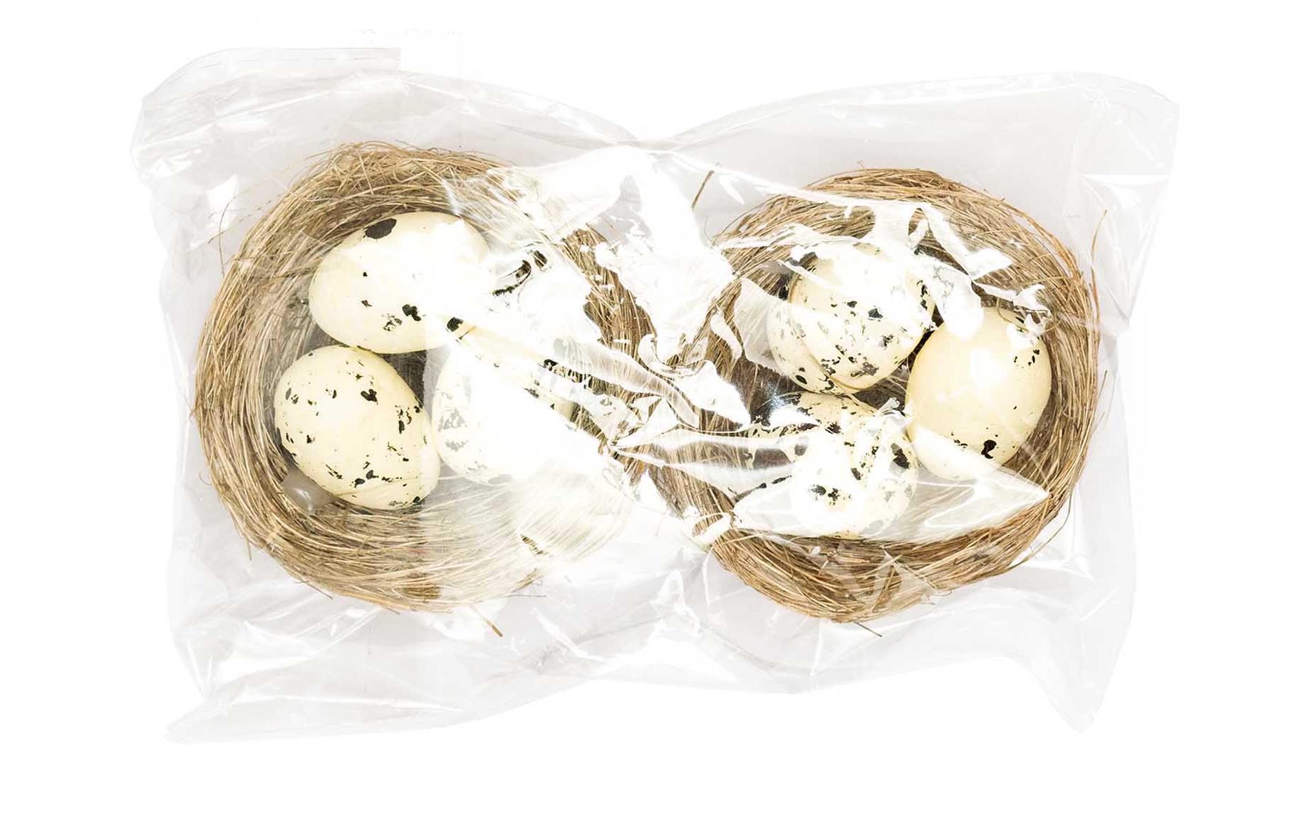 Osternest mit Eiern 6.5 cm, 2 StückOsterdekoration