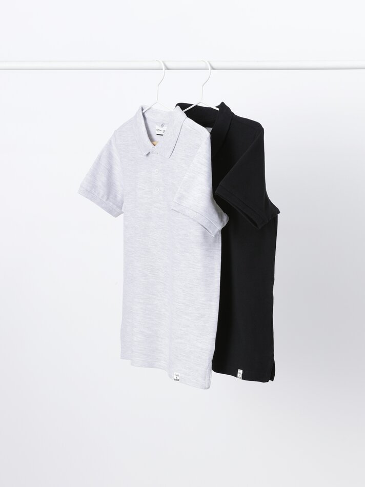 Conjunto com 2 camisas polo básicas - Pretas