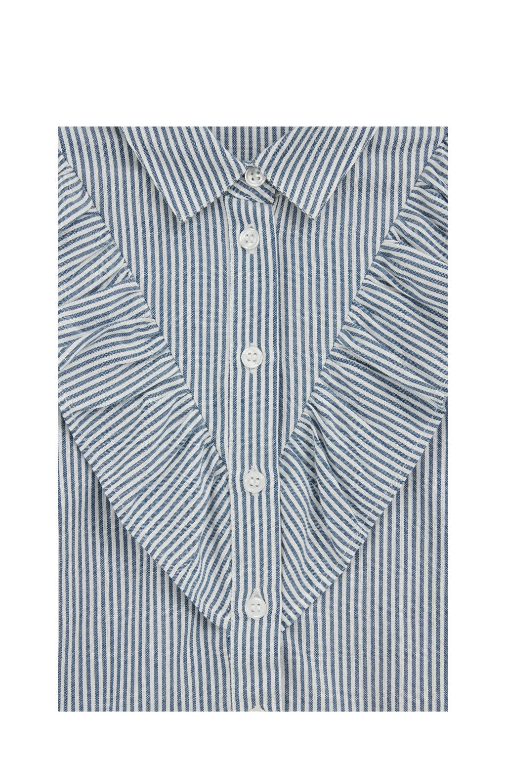 WE Fashion gestreepte blouse wit/blauw