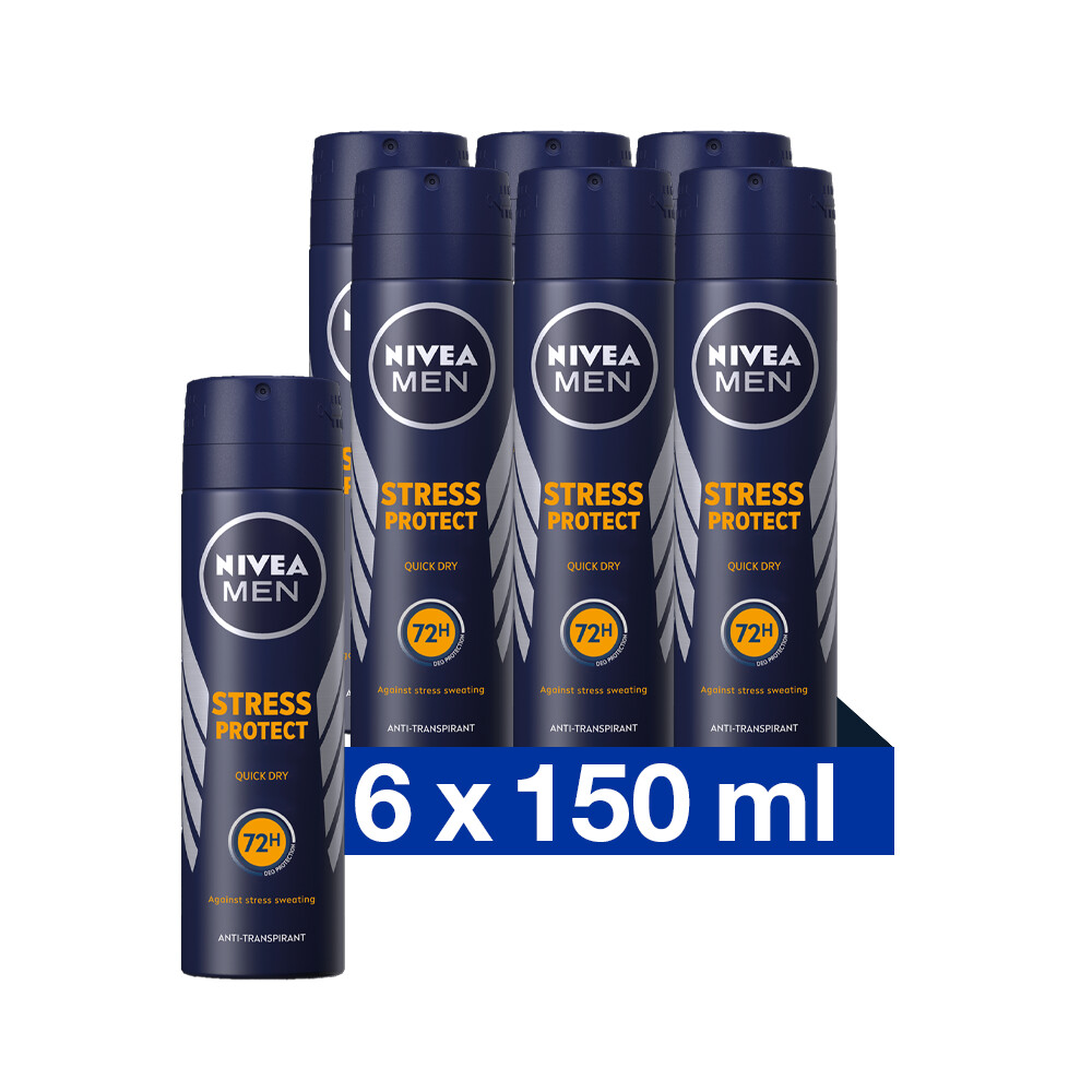 6x Nivea Men Deodorant Spray Stress Protect150 ml