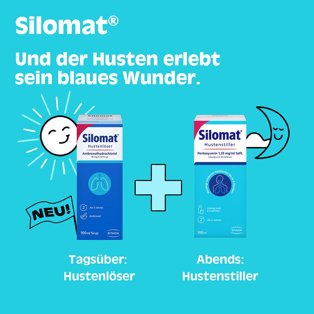Silomat® Hustenlöser – erleichtert das Abhusten & reduziert neue Hustenattacken durch Ambroxol – Erdbeer-Vanille-Geschmack – für Kinder ab 2 Jahren geeignet