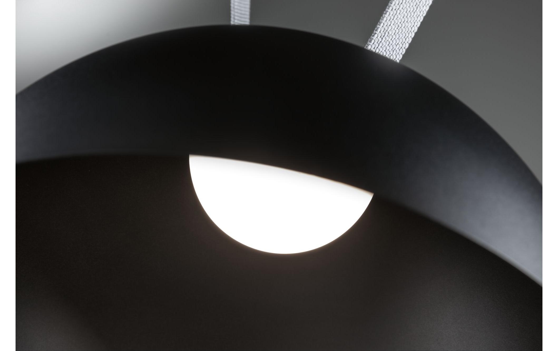 ULine Pendel Bol 300 mm, 3000 K, 90 Ra, Aluminium, SchwarzGurt-System-Leuchte
