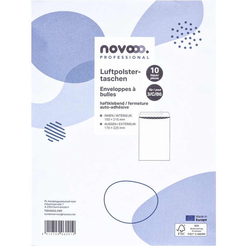 novooo Luftpolstertaschen Professional, 170 x 225 mm, weiss, 10 Stück