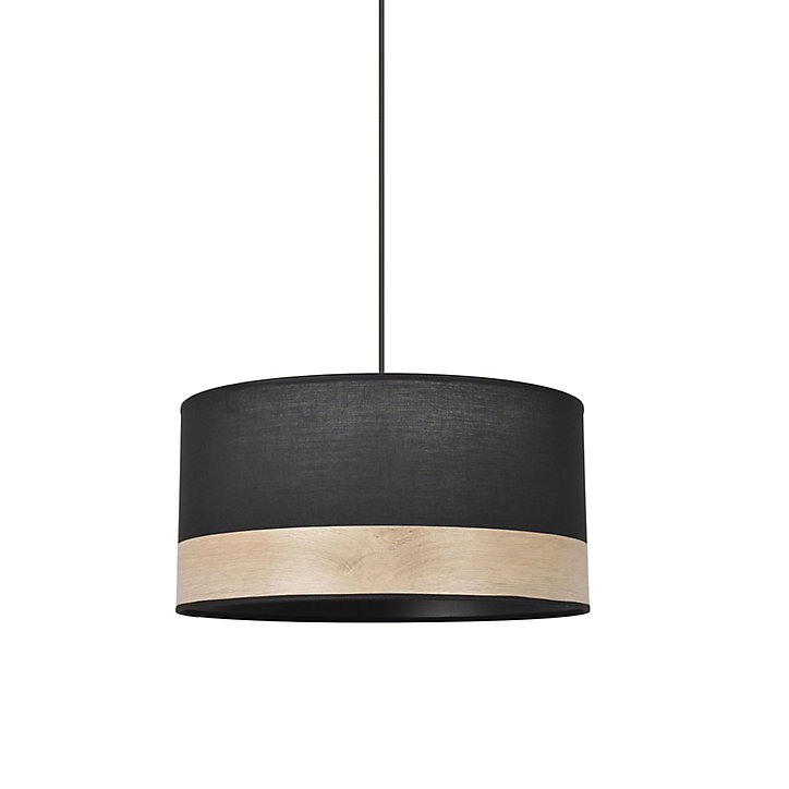 Suspension cylindre Raito E27 Ø38cm 100W IP20 H.19cm Corep noir