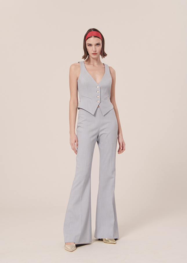 Gilet Giannableu en tissu flammé