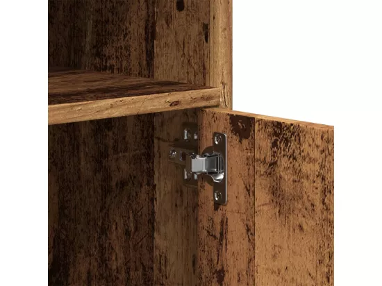 Armoire à roulettes vieux bois 60x48x81 cm bois d'ingénierie