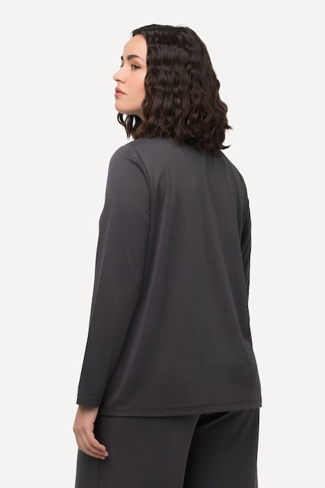 Shirt, Stehkragen, Classic, Langarm, Modalmix