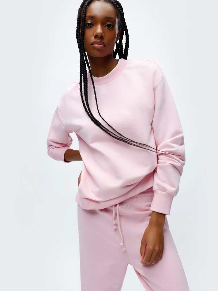 Conjunto de moletom básico - Rosa