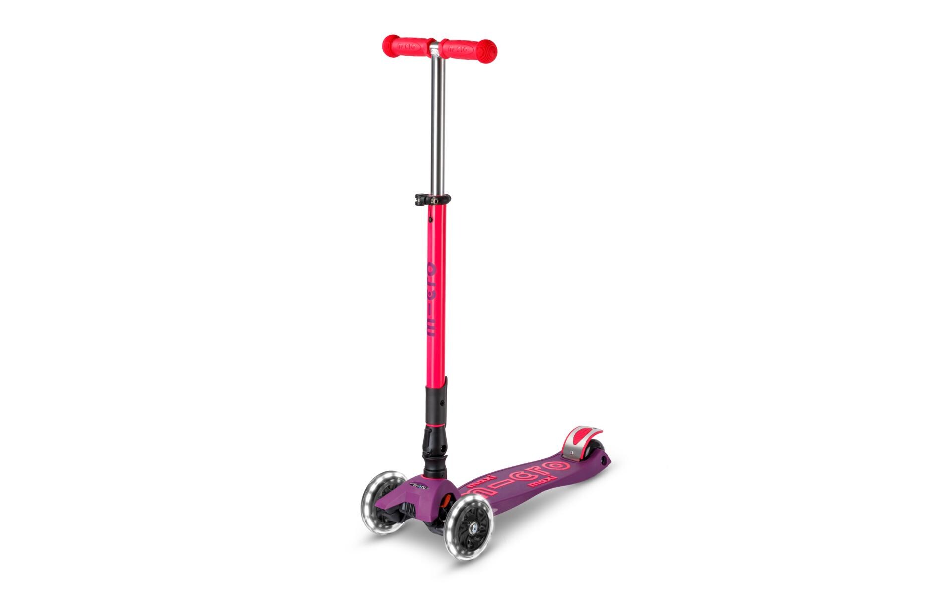 Scooter Maxi Micro Deluxe Foldable Neon LED Ultra Pink<br>Klappbarer Scooter