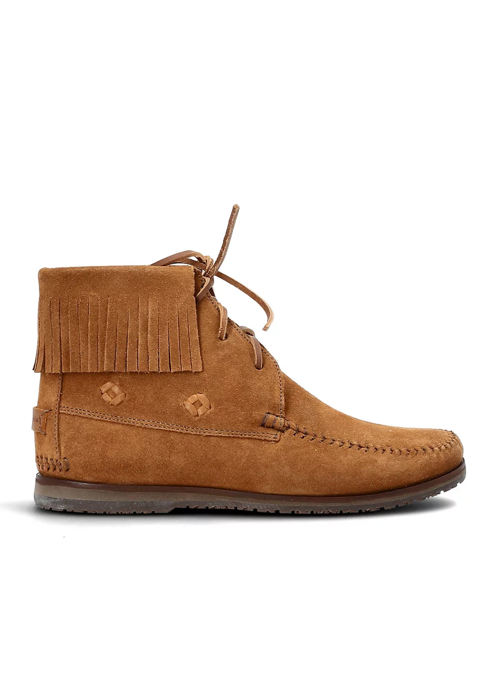 BOOTS FRINGE BOOTEE VELOURS CAMEL