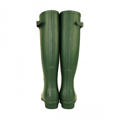 Botas de chuva femininas de cano alto na cor verde.