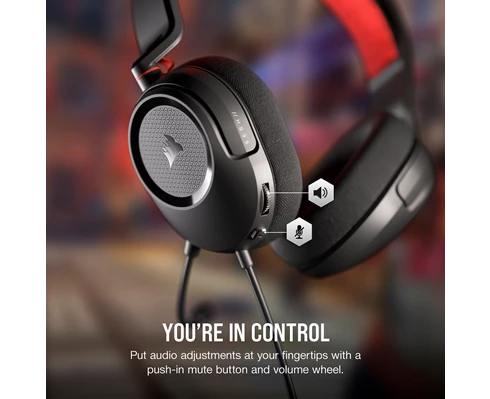 Corsair HS35 v2 Headset, Red