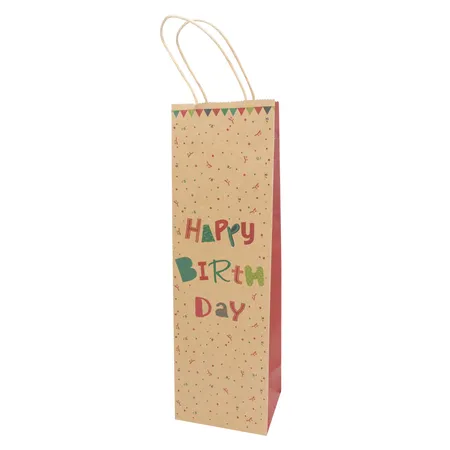Idena Flaschentasche zum Geburtstag 12x39x10cm FSC-Rec.