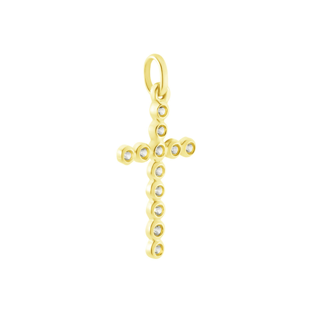 Pendentif Canice Croix Or Jaune Oxyde De Zirconium