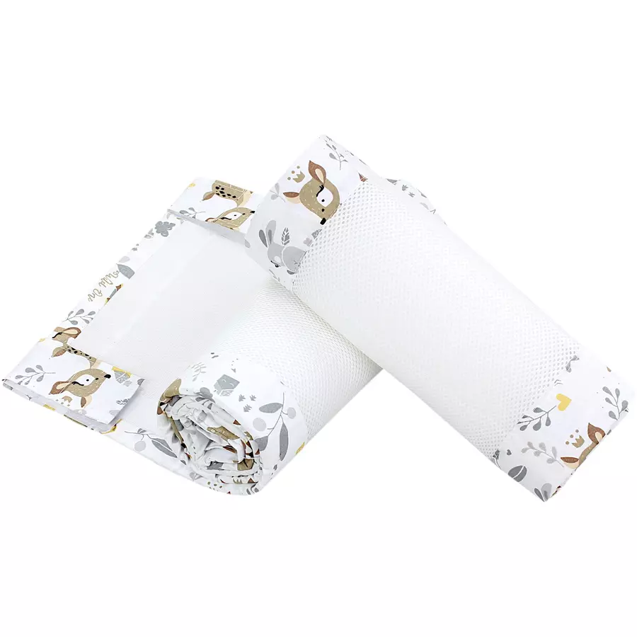 TupTam Nestchen für Babybett Gitterstäbe 3D Mesh 2er Pack beige
