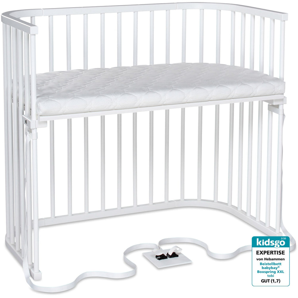 Køb babybay® Bedside Crib Hvid Varnished Boxspring Xxl Co-Sleeper Babyseng