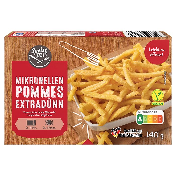 SPEISEZEIT Mikrowellen Pommes 140 g, Extradünn