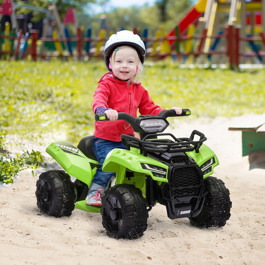 HOMCOM Elektroquad 6V Akku Elektroauto LED Frontlicht grün