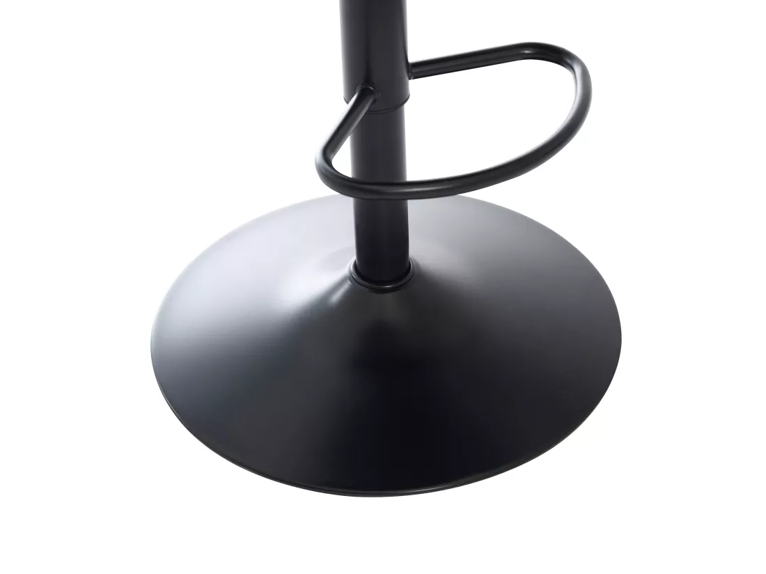 Lot de 2 tabourets de bar en velours et métal - Hauteur réglable - Noir - LAJUNIA