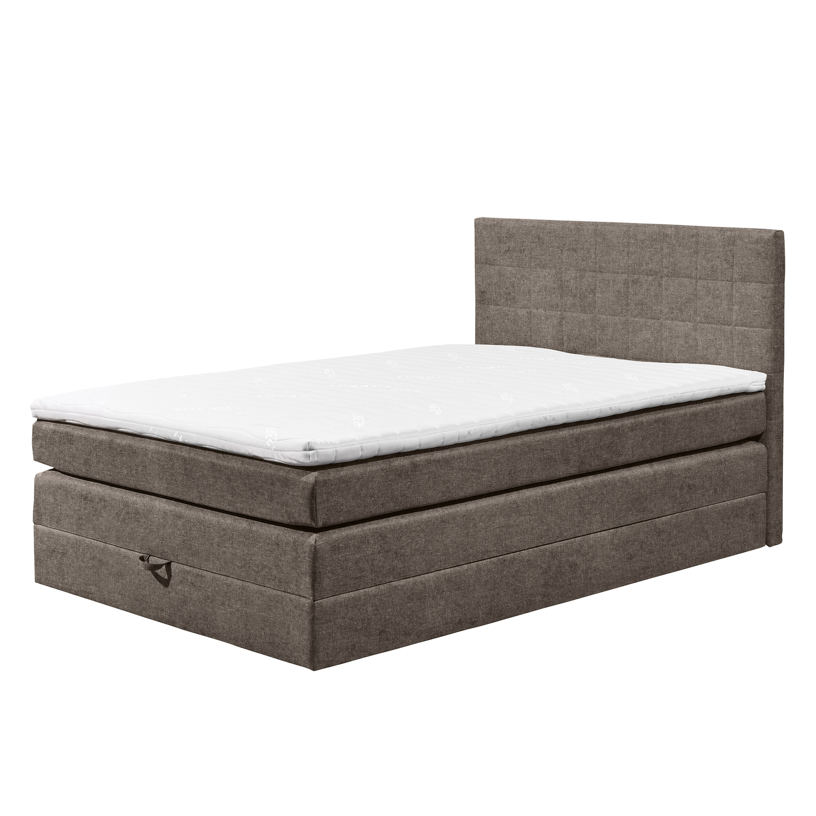 Boxspringbett - stone - H2 - Webstoff - 140x200 cm