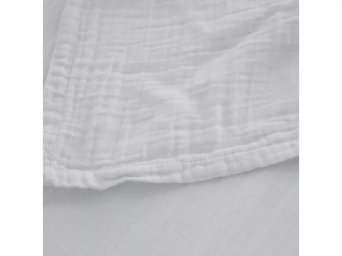 Drap plat 270x300 cm mousseline de coton collection MILOS blanc neige