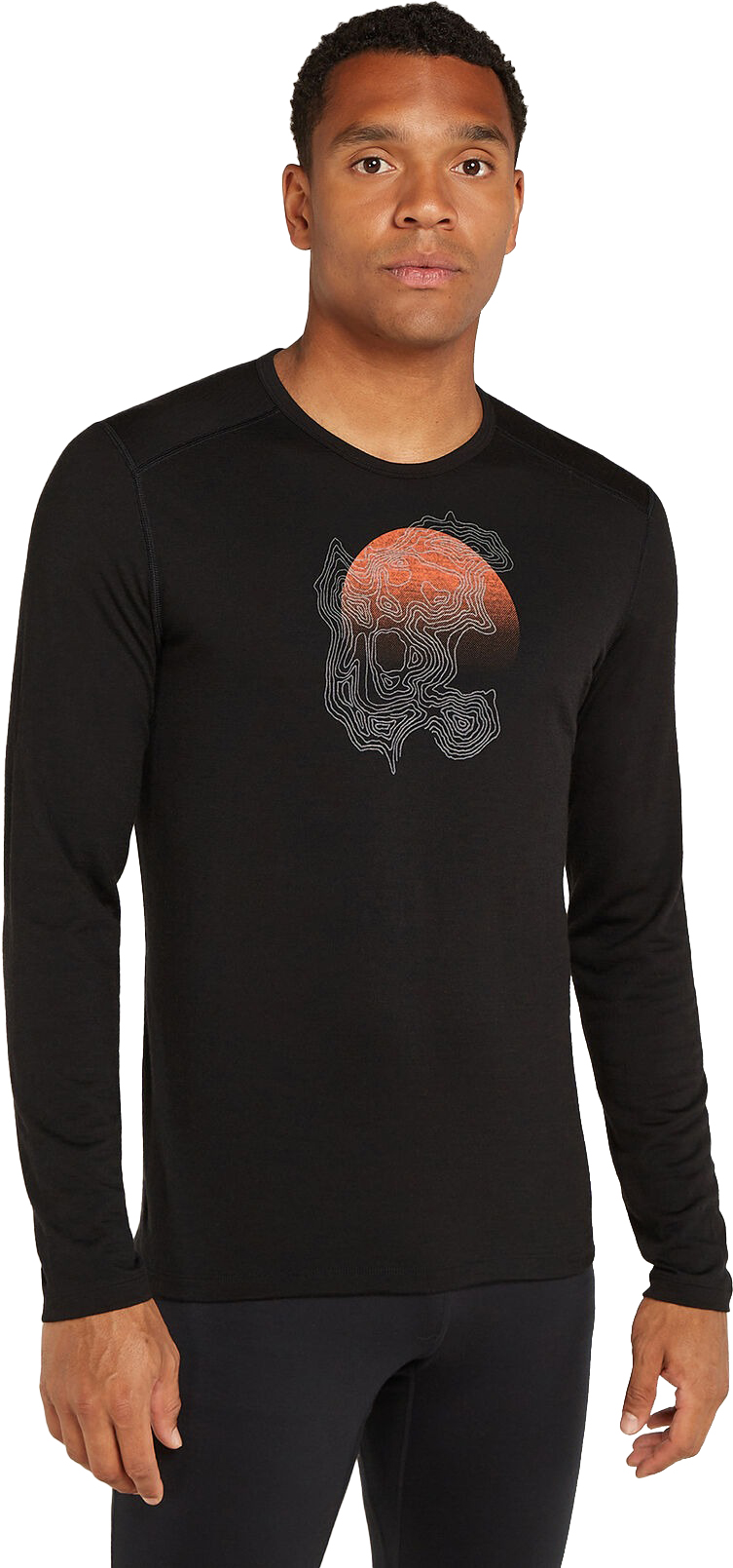 Merino 200 Oasis LS Crewe Ruapehu Round Herre Black