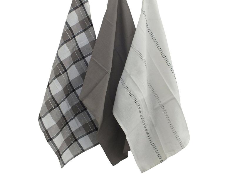 Kela Geschirrtuch-Set Pasado  3 Stück, Grau/Weiss Kela Geschirrtuch Pasado, 3er-Set
