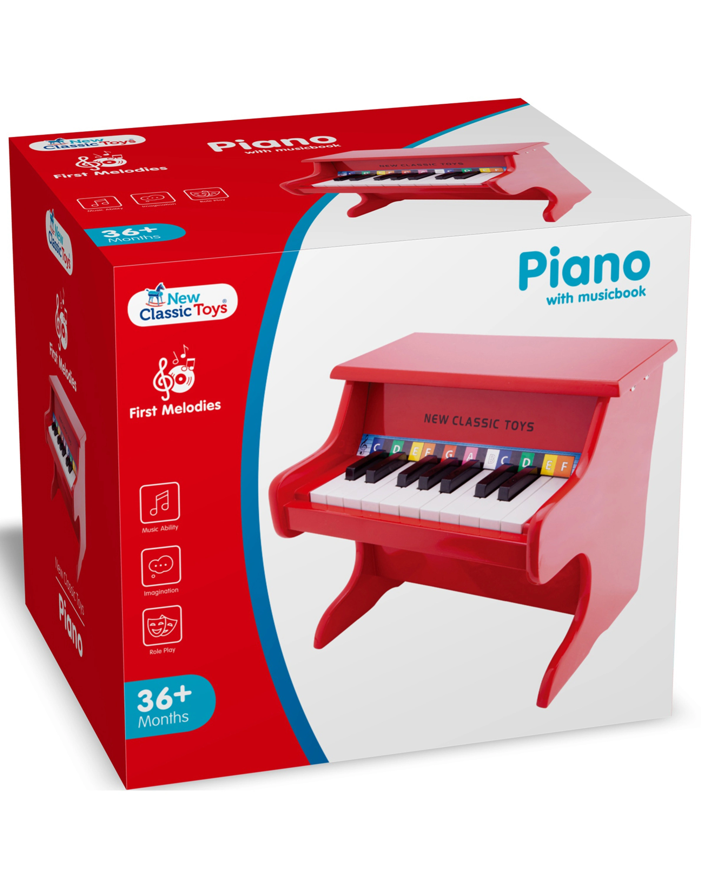 Klavier PIANO mit 18 Tönen in rot