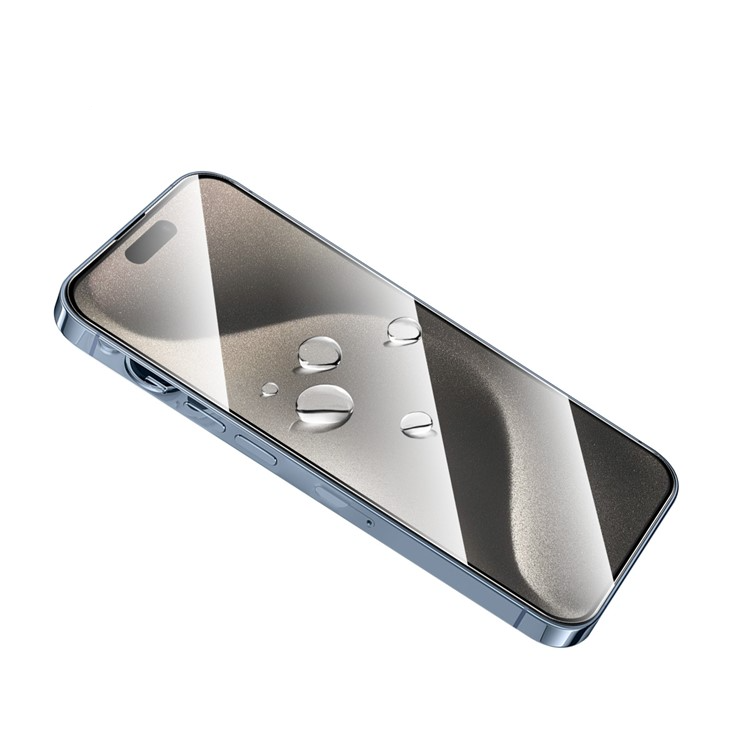iPhone 15 Pro Max Full-Screen Vollbild Panzer Glas mit Rahmen   Montagerahmen