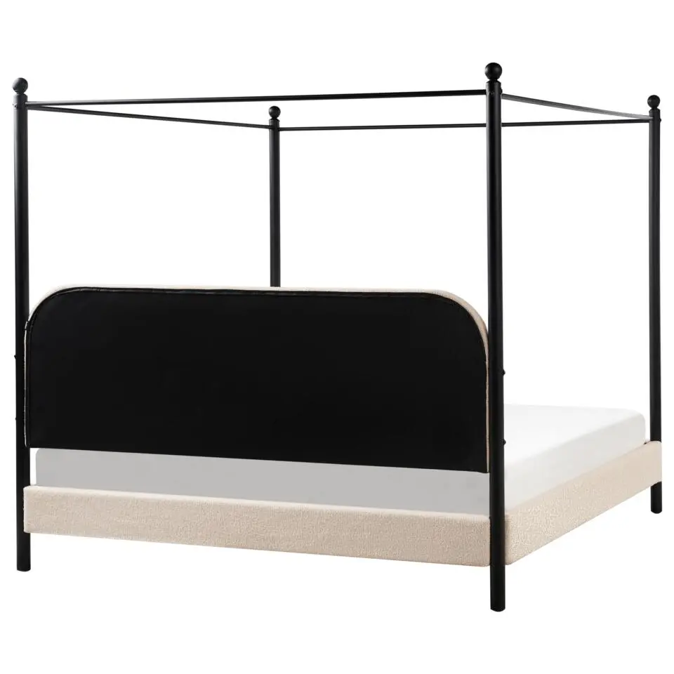 DANNEMOIS - Tweepersoonsbed - Beige - 180x200 cm - Bouclé