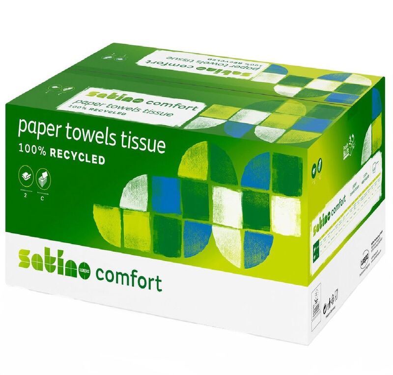 Satino Falthandtücher C-Falz Satino Comfort, Recycling, weiss, 128 Stück