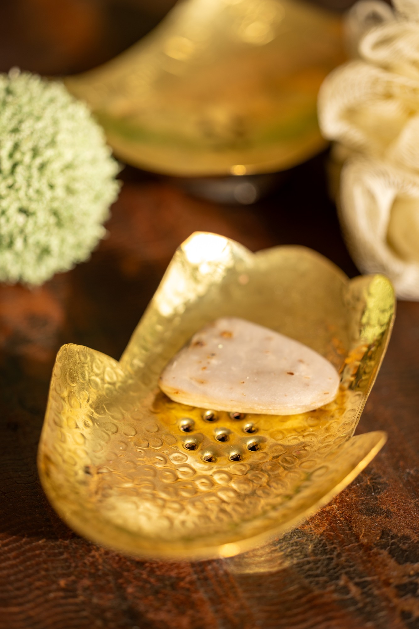 Seifenschale 'Fatima', gold, B 12 cm, L 8,5 cm, H 3 cm von fischer's lagerhaus
