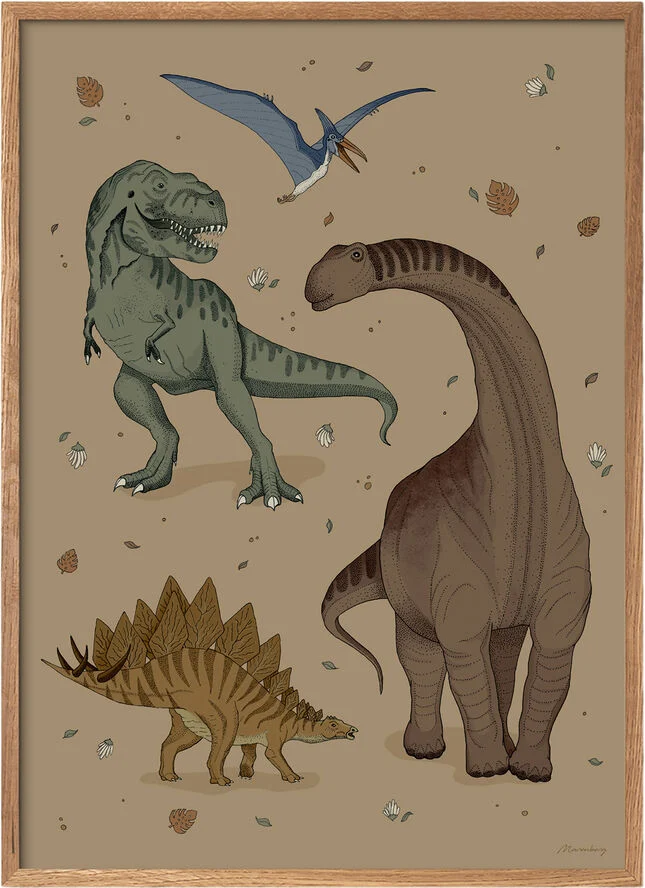 Poster & Frame Marenberg - Dinosaurer Flerfarvet