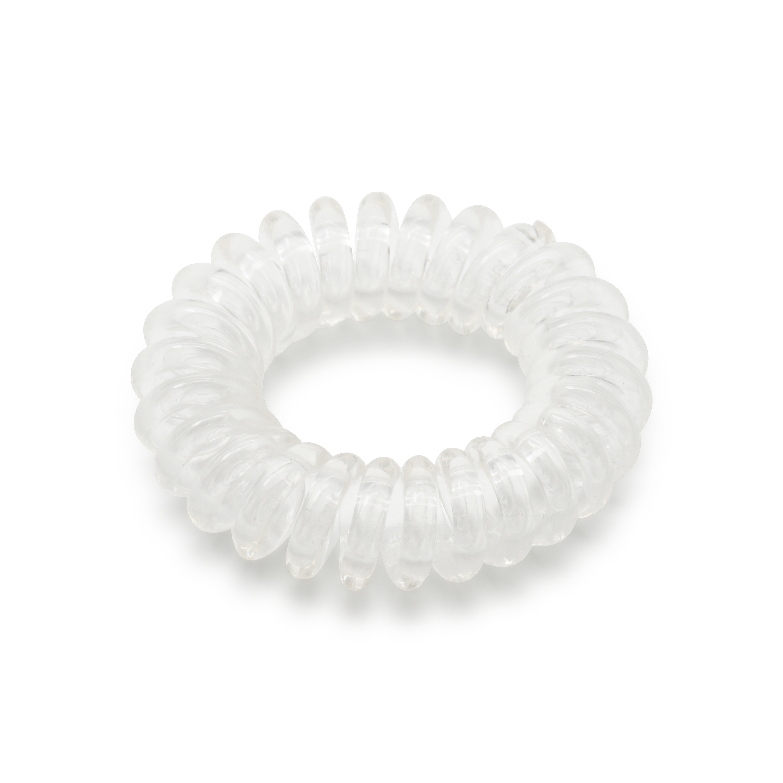 (10er Set) Ø4cm Elastische Haarspiralen Haarband ohne Metall - Transparent