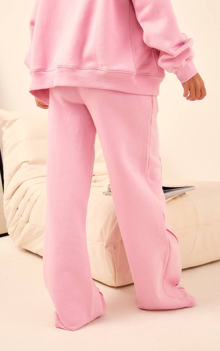 Rose Clair Jogging Oversize À Jambes Larges Avec Détails De Coutures