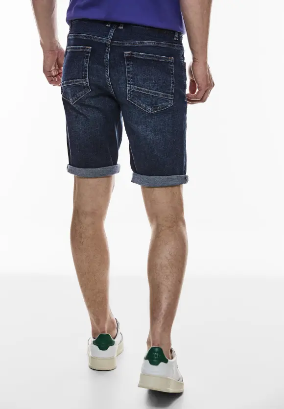 Regular Fit Jeans Shorts - dark blue wash