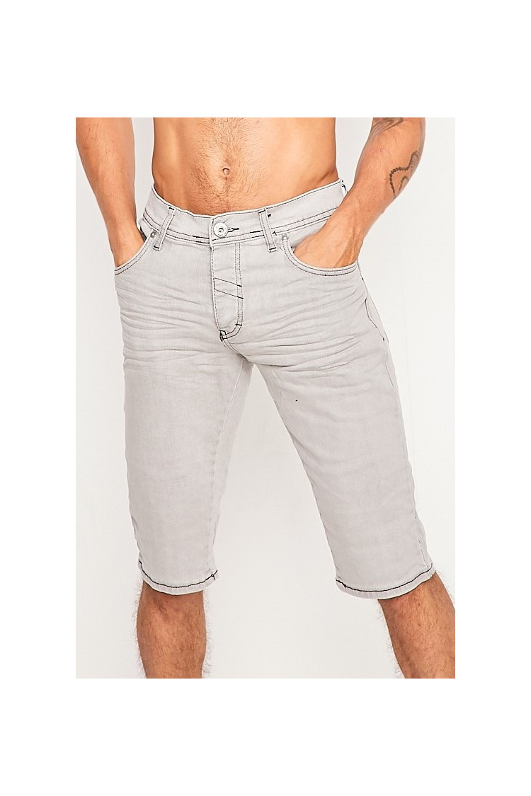Bermuda en jeans gris