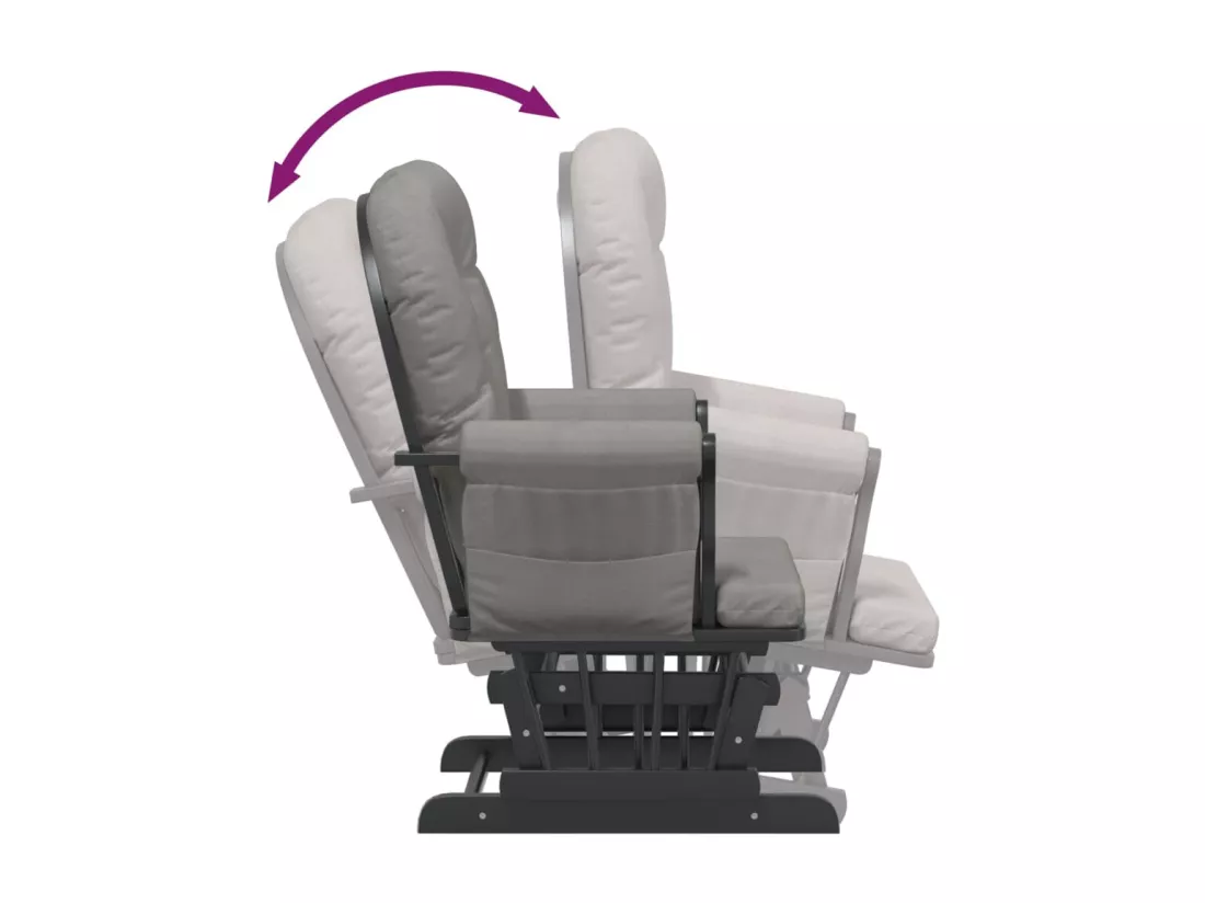 Chaise berçante avec repose-pied Gris clair Tissu