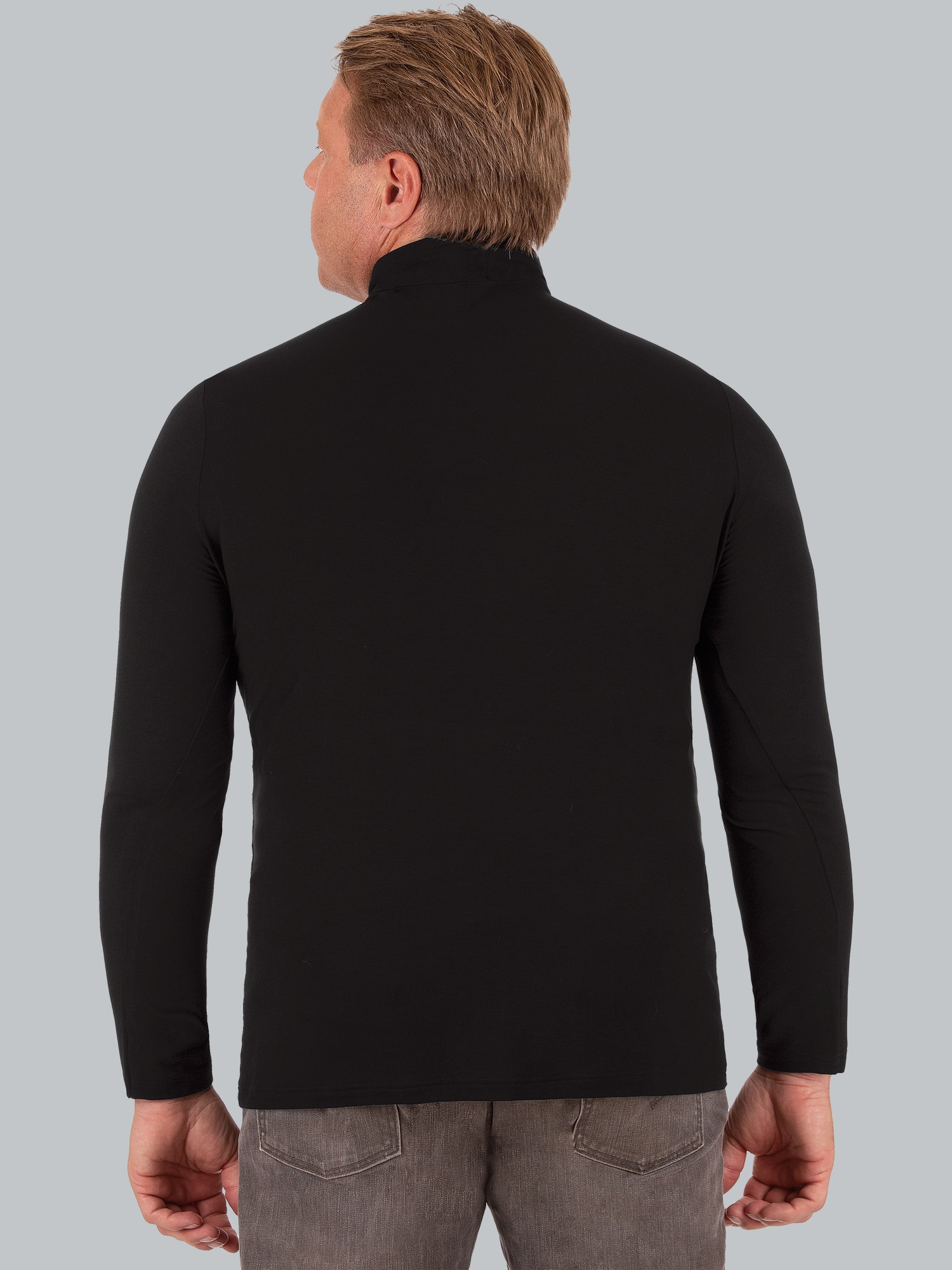 Rollkragenshirt aus Viskose Schwarz