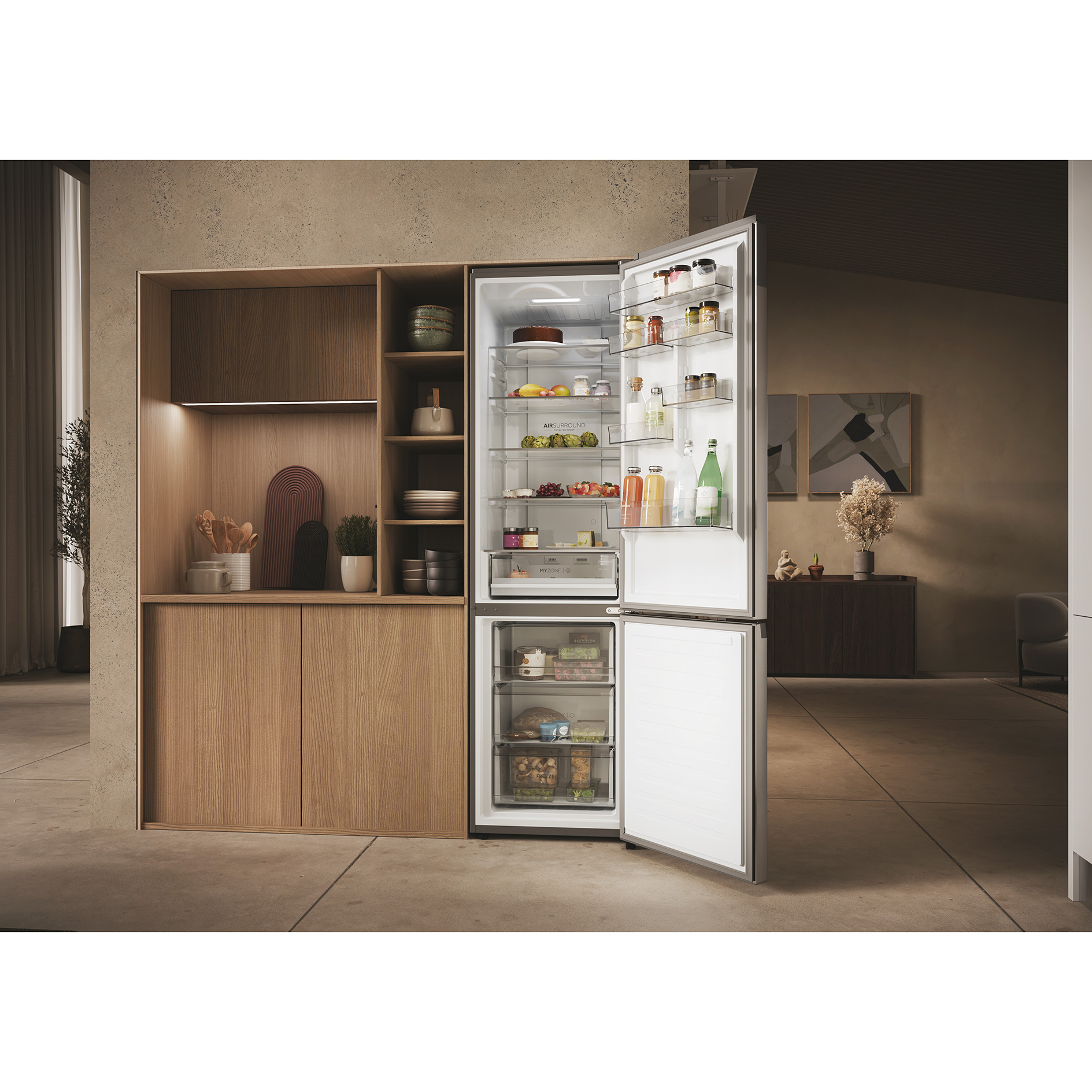 HAIER Kühl-/Gefrierkombination HDPW3620DNPK - Edelstahl - D