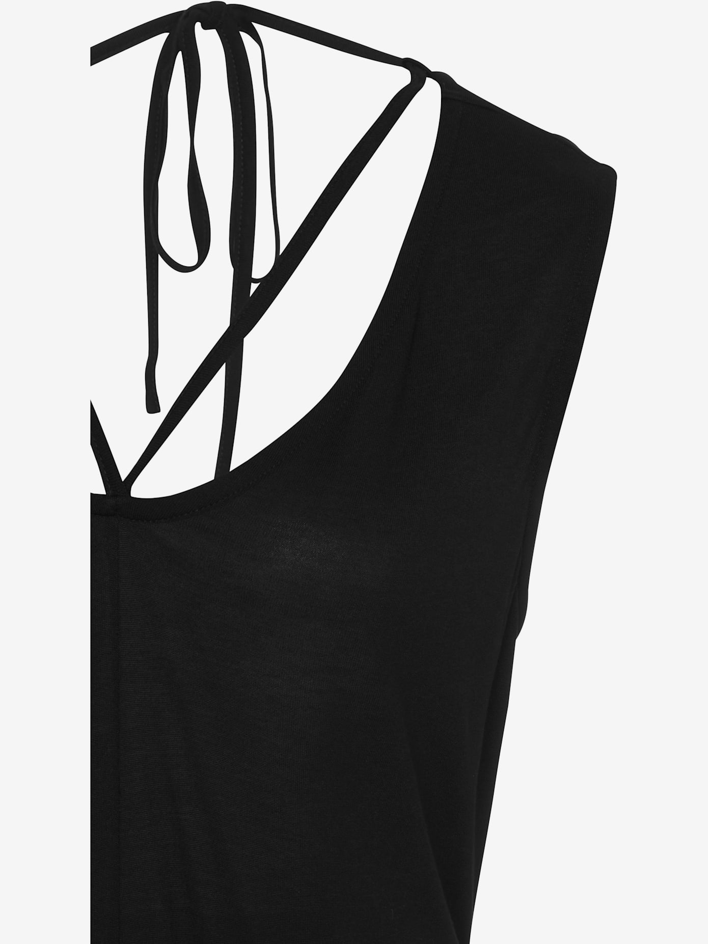 Robe longue larges bretelles et rubans décoratifs dans le cou