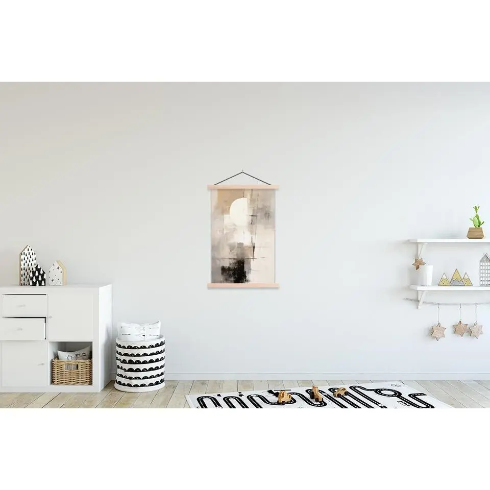 MuchoWow - Schoolplaat/ wandhanger - Abstract - Kunst - Grijs - 60 x 9