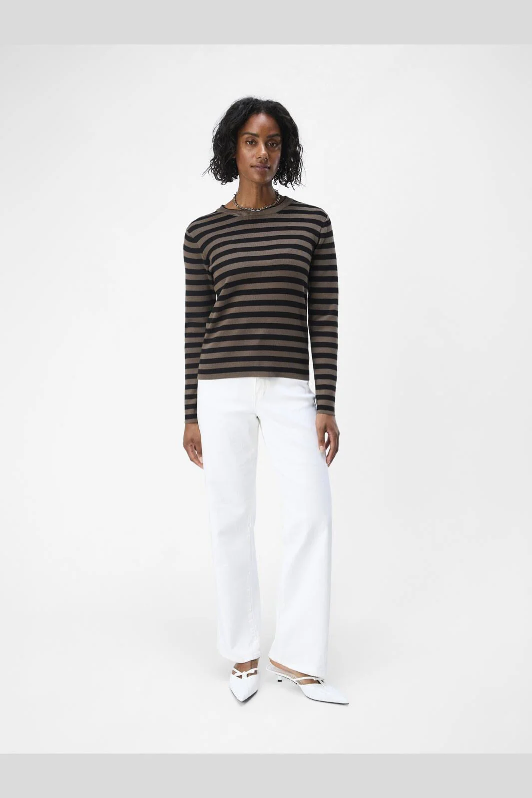 Object Objester Sli L/S Knit Pullover 4535342 morel black