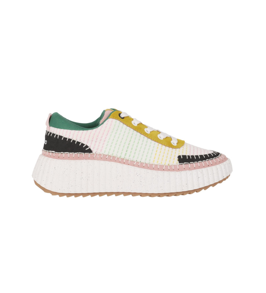Tênis Chika10 Mow 01, branco e rosa.