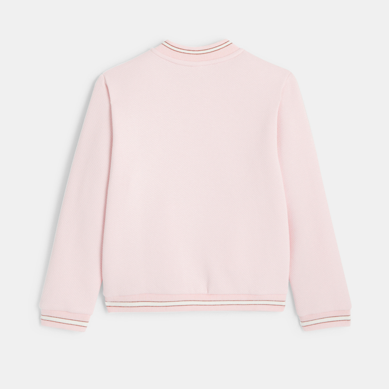 Sweat Teddy rose effet pointelle Lili Gaufrette